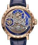 Academia Grand Tourbillon in Rose Gold on Blue Crocodile Leather Strap with Blue/Gold Dial