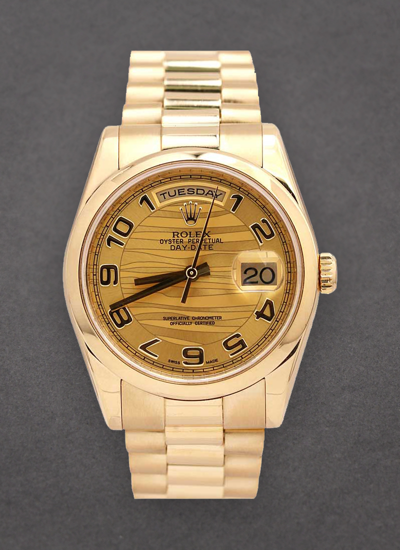 Pre-Owned Rolex President New Style 36mm Yellow Gold with Fluted Bezel