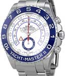 Yacht-Master II in Stainless Steel with Blue Ceramic Bezel on Steel Oyster Bracelet with White Lacquer Dial