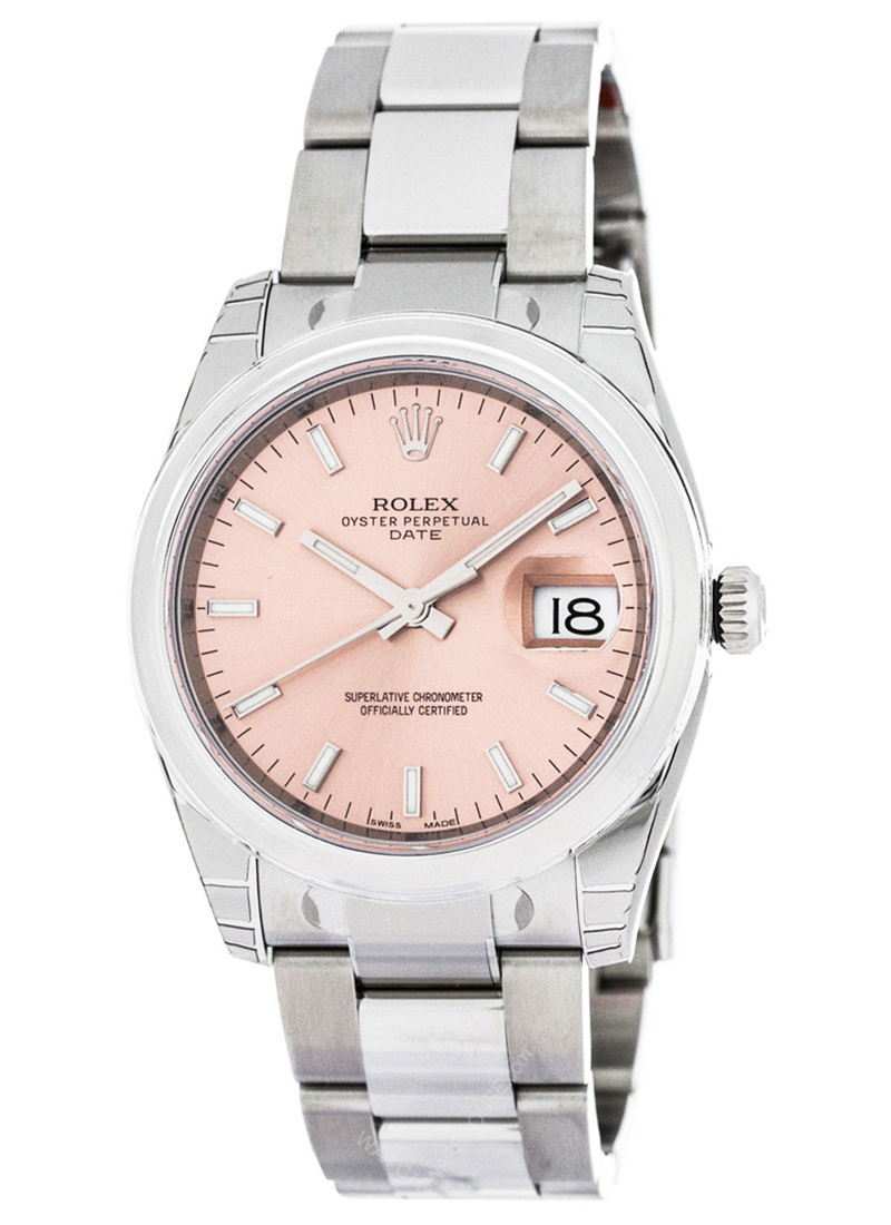 Pre-Owned Rolex Date 34mm in Steel with Domed Bezel 