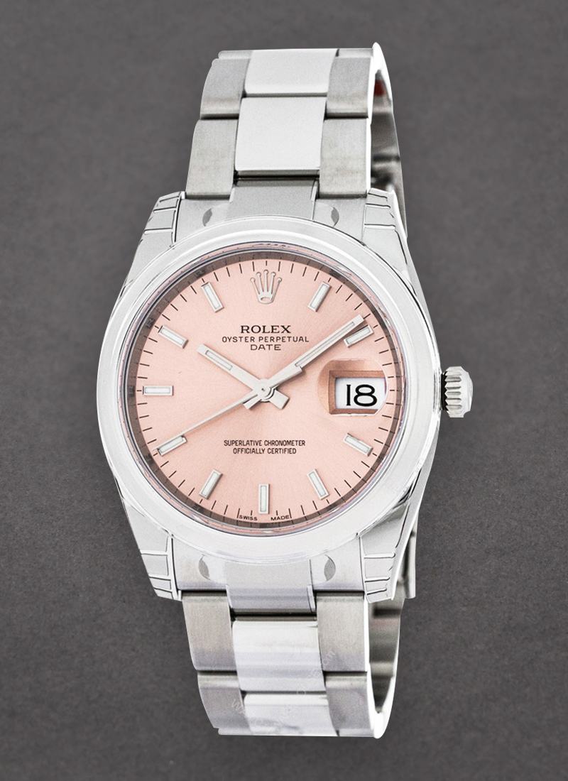 Pre-Owned Rolex Date 34mm in Steel with Domed Bezel 