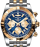 Chronomat 44 GMT in Steel and Rose Gold Bezel on Steel and Rose Gold Bracelet with Blue Dial