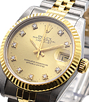 Mid Size Datejust 31mm 2-Tone on Jubilee Bracelet with Champagne Diamond Dial