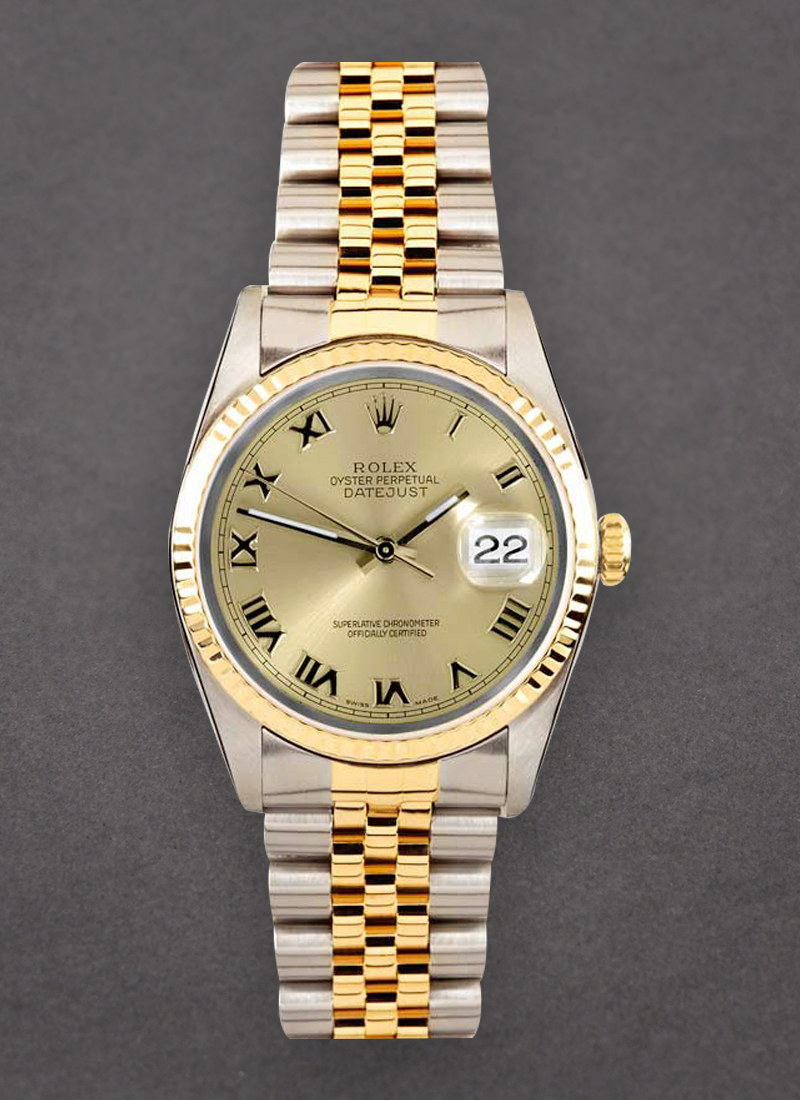 Pre-Owned Rolex Datejust 31mm Mid Size in Steel with Yellow Gold Fluted Bezel