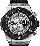 Big Bang Unico in Titanium with Black Ceramic Bezel on Black Lined Rubber Strap with Mat Black Skeleton Dial