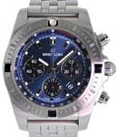Chronomat B01 Chronograph in Steel on Steel Bracelet with Blue Dial - Black Subdials