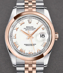 Datejust 36mm in Steel with Domed Bezel on New Style Jubilee Bracelet with White Roman Dial