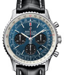 Navitimer 1 B01 Chronograph in Steel on Black Alligator Leather Strap with Blue Dial