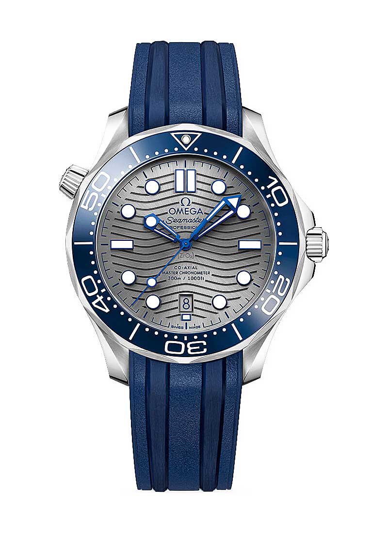 Omega Seamaster Diver 300M Co-Axial Master Chronometer in Steel with Blue Bezel