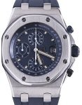 Royal Oak Offshore Chronograph in Steel on Blue Rubber Strap with Blue Dial