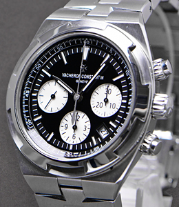 Overseas Chronograph in Steel On Steel Bracelet with Black Dial