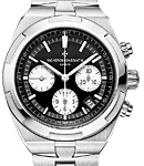 Overseas Chronograph in Steel On Steel Bracelet with Black Dial