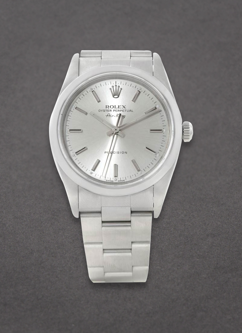 Pre-Owned Rolex Air King 34mm in Steel with Smooth Bezel