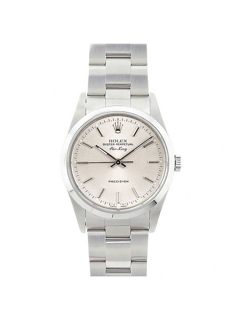 Pre-Owned Rolex Air King 34mm in Steel with Smooth Bezel