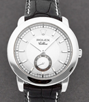 Cellini Cellinium in Platinum on Strap with Silver Stick Dial