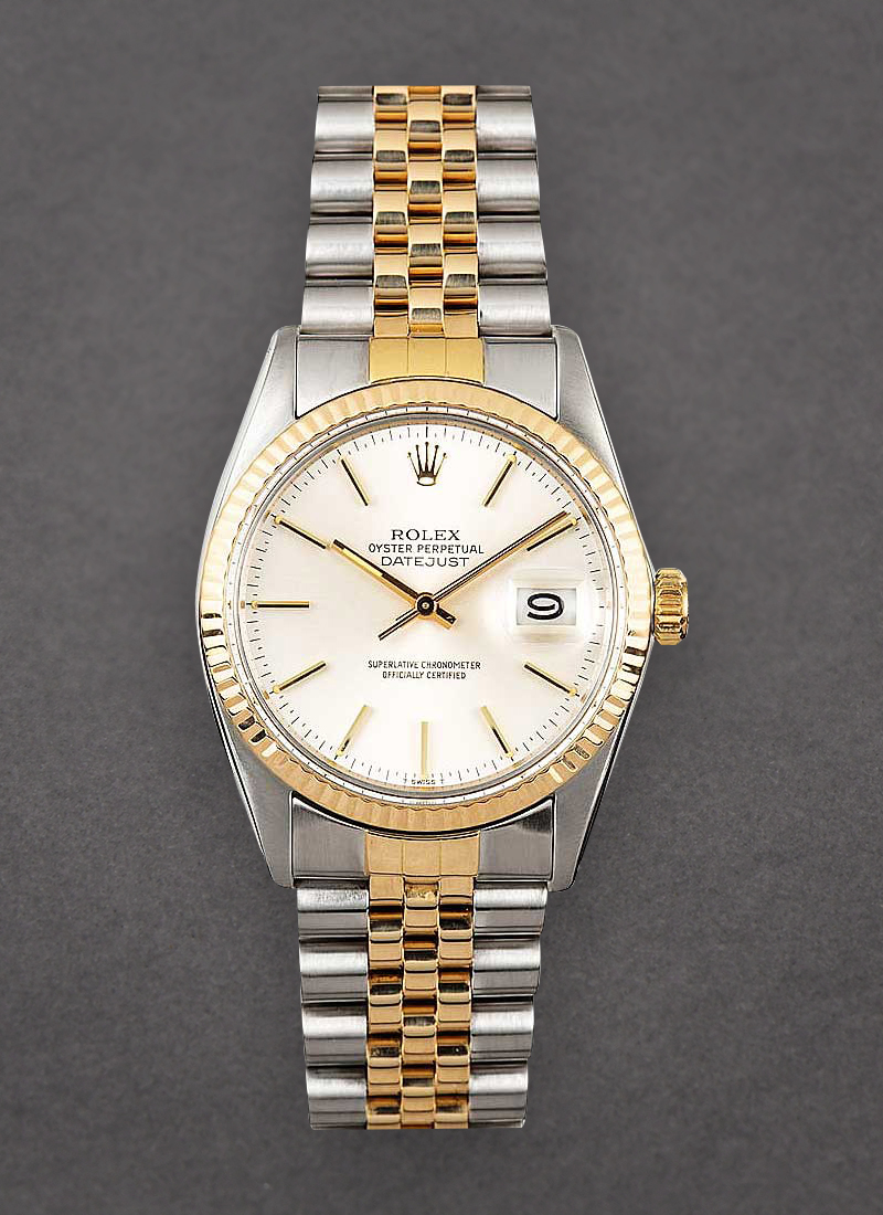 Pre-Owned Rolex Datejust 36mm in Steel with Yellow Gold Fluted Bezel 