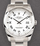 Date Oyster Perpetual Steel Domed Bezel on Oyster Bracelet with White Roman Dial