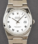 Datejust 36mm Men's in Steel with Smooth Bezel on Oyster Quartz Bracelet with White Roman Dial