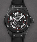 Big Bang  Meca in Black Ceramic on Black Rubber Strap with Black Skeleton Dial