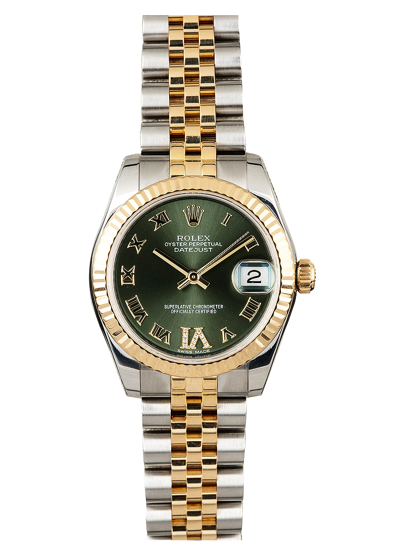 Pre-Owned Rolex Datejust Midsize 31mm in Steel with Yellow Gold Fluted Bezel