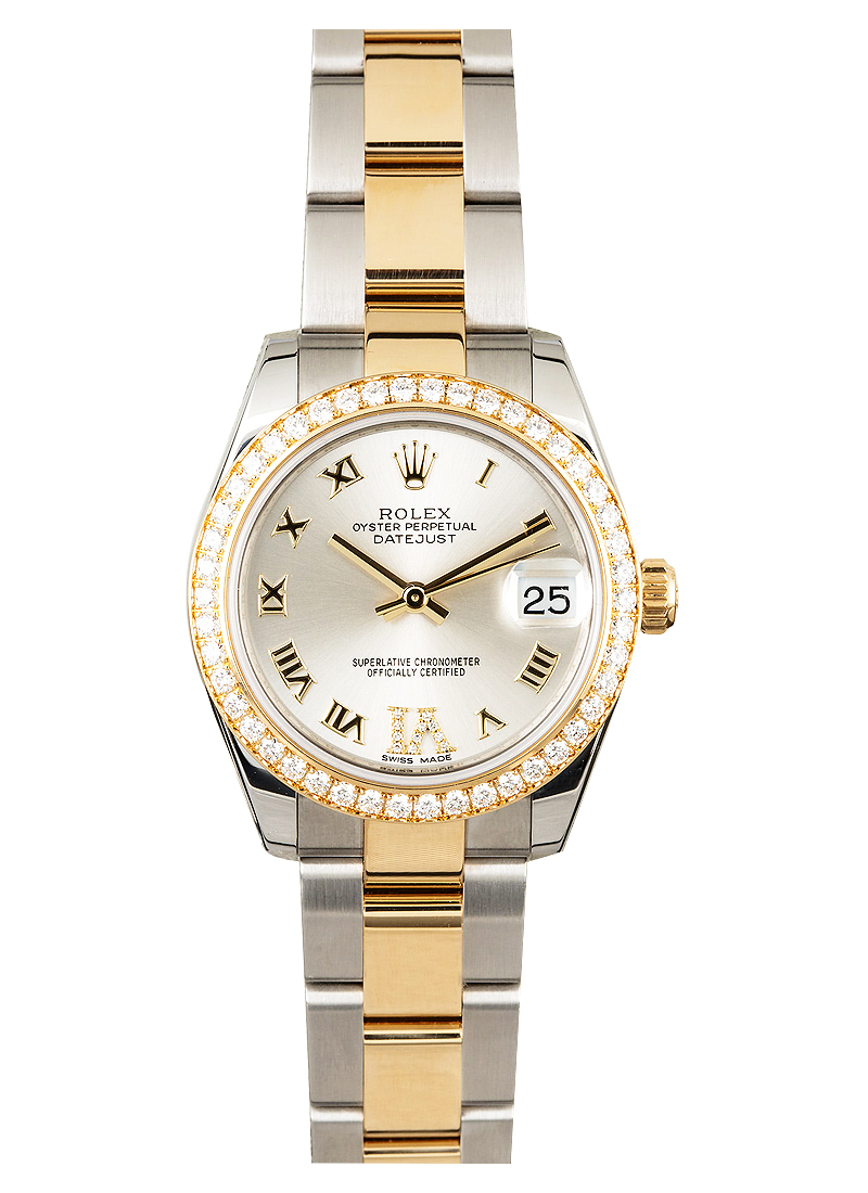 Pre-Owned Rolex Mid Size Datejust 31mm in Steel with Diamond Bezel