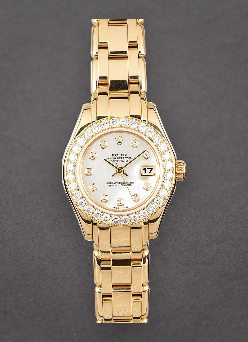 Pre-Owned Rolex Masterpiece Datejust in Yellow Gold with 32 Diamond Bezel