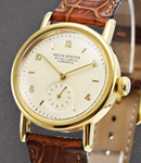 Vintage Rolex 3716 - Automatic in Yellow Gold on Brown Alligator Leather Strap with Silver Dial