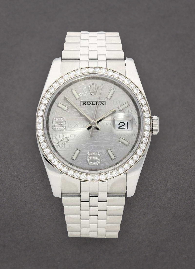 Pre-Owned Rolex Datejust 36mm in Steel with Diamond Bezel