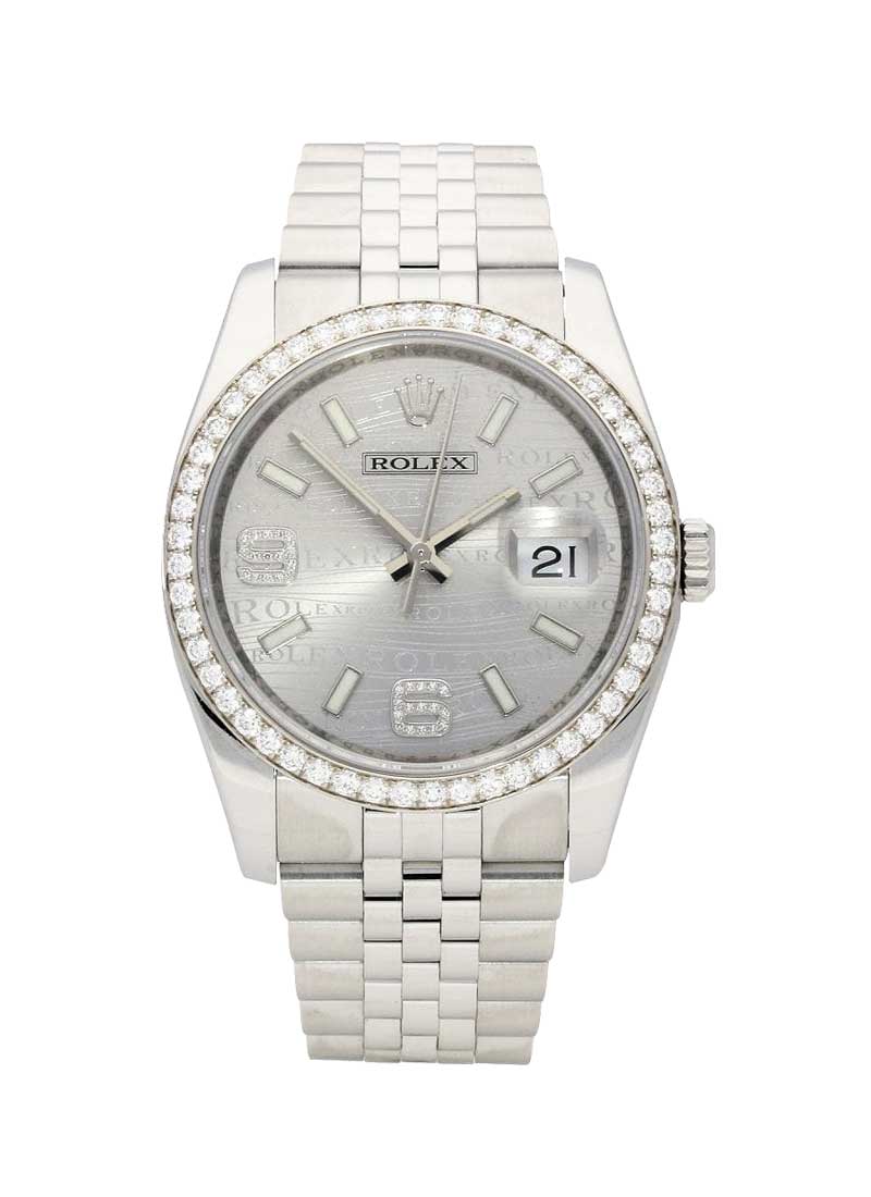 Pre-Owned Rolex Datejust 36mm in Steel with Diamond Bezel