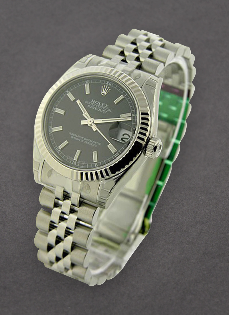 Pre-Owned Rolex Midsize 31mm DateJust in Steel with Fluted Bezel