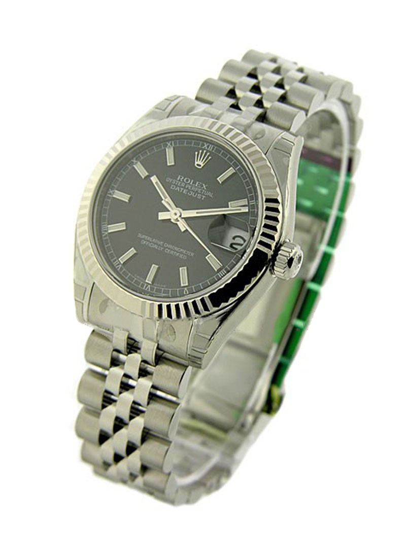 Pre-Owned Rolex Midsize 31mm DateJust in Steel with Fluted Bezel