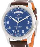 Navitimer 8 41mm Automatic in Steel on Brown Calfskin Leather Strap with Blue Dial