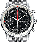 Navitimer 1 Chronograph 41mm in Steel on Steel Bracelet with Black Dial