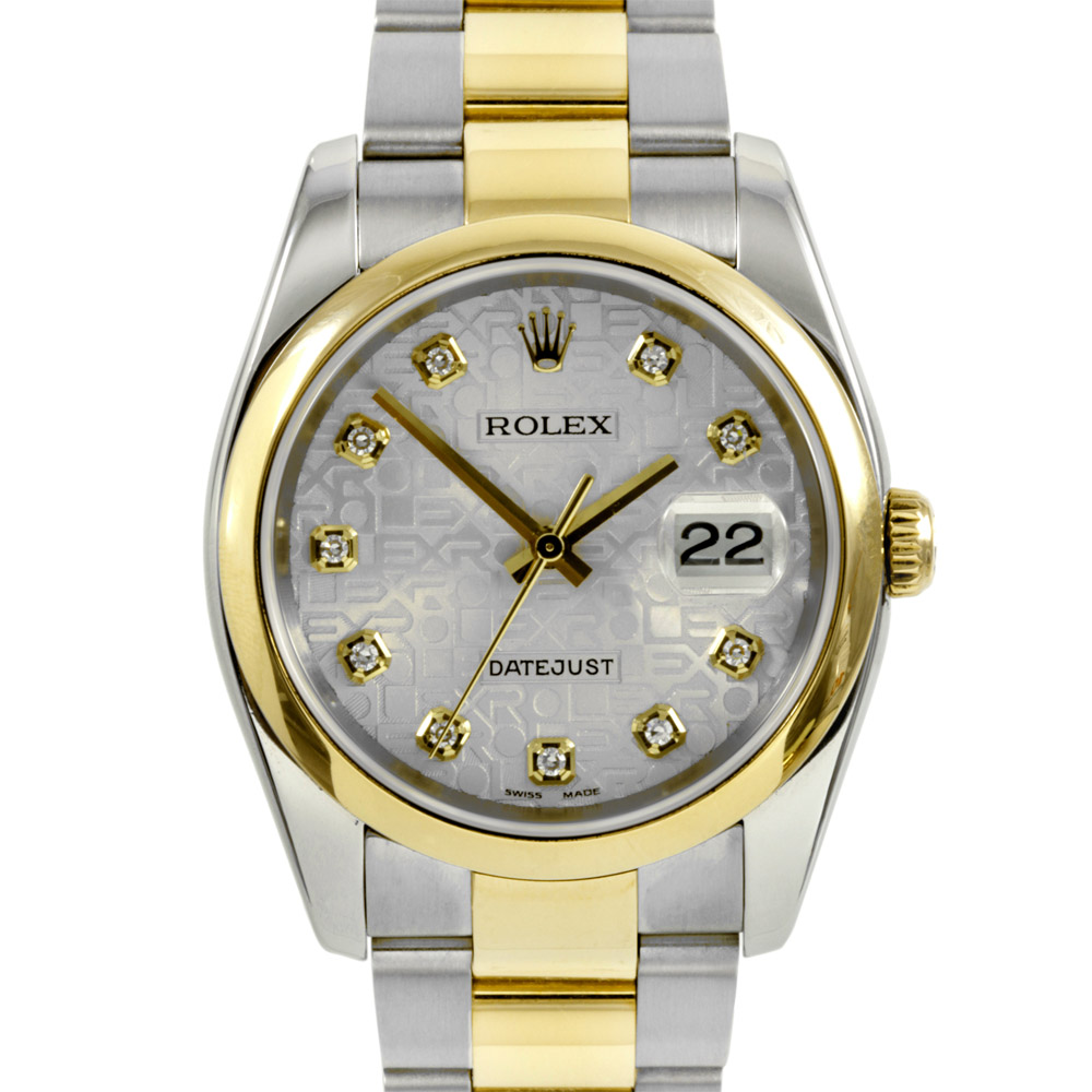 Datejust 36mm 2-Tone Men's on Oyster Bracelet with Silver Jubilee Diamond Dial