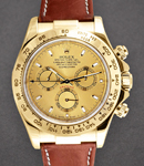 Daytona Cosmograph 40mm in Yellow Gold on Strap with Champagne Stick Dial