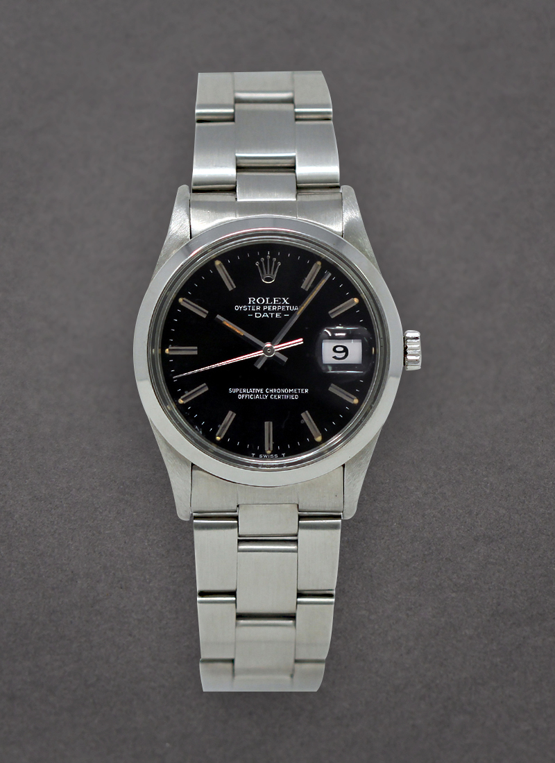 Pre-Owned Rolex Date 34mm in Steel Smooth Bezel