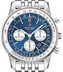 Navitimer 01 Chronograph in Steel on Steel Bracelet with Blue Dial
