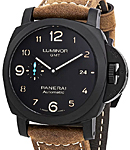 PAM 1441 - Luminor 1950 3 Days GMT in Black Ceramic On Black Leather Strap with Black Dial