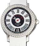Arena Sport Retro in Steel with Diamond Bezel on White Rubber Strap with White Dial