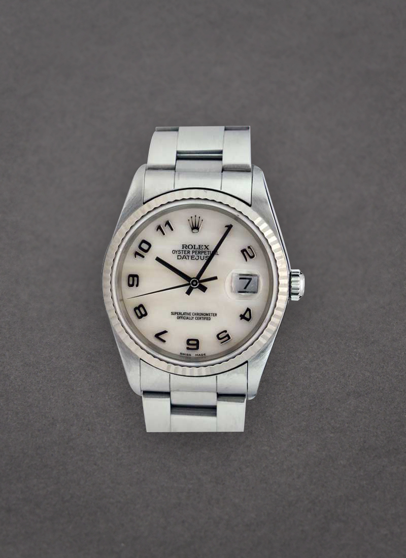 Pre-Owned Rolex Men's Datejust 36mm with White Gold Fluted Bezel 