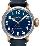 Pilot Montre D'Aeronef Type 20 Extra Special Blue California in Bronze/Titanium On Blue Leather Strap with Blue Arabic Dial