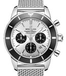 Superocean Heritage II Chronograph 44mm in Stainless Steel on Steel Bracelet with Silver Dial