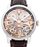 Tourbillon Chronometer Limited Edition in Steel on Brown Alligator Leather Strap with Skeleton Dial