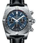 Chronomat B01 Chronograph in Steel on Black Crocodile Leather Strap with Blue Dial