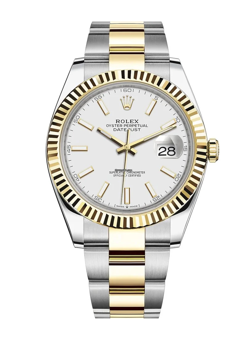 Pre-Owned Rolex 2-Tone Datejust 41mm in Steel with Yellow Gold Fluted Bezel