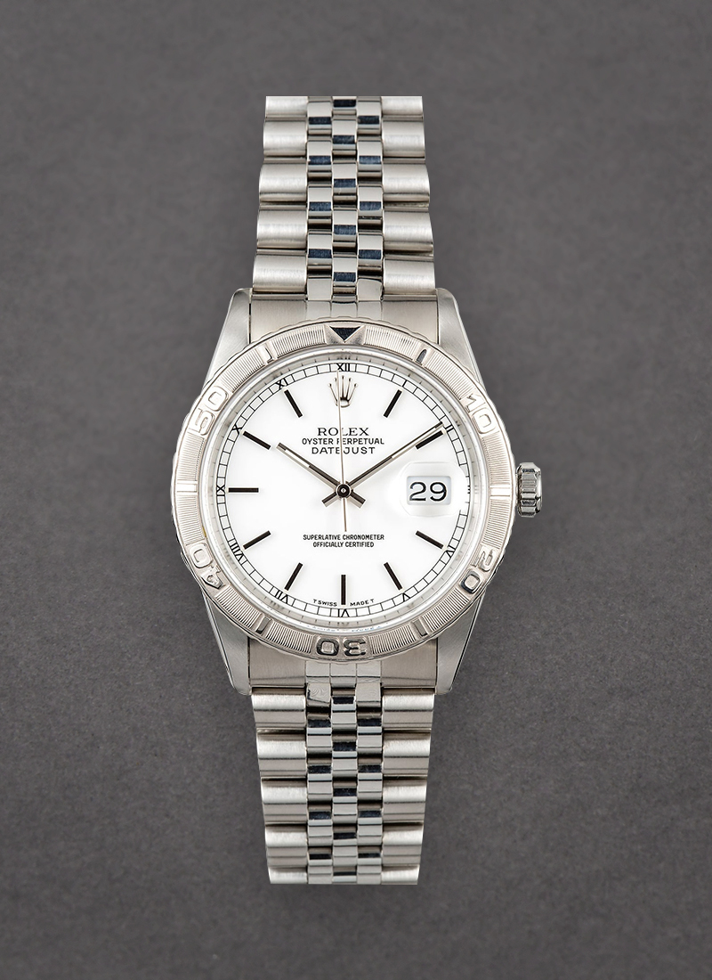 Pre-Owned Rolex Datejust 36mm in Steel with White Gold Thunderbird Bezel