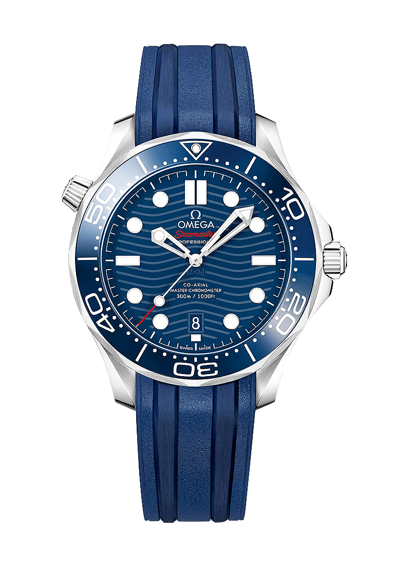 Omega Seamaster Diver 300M Co-Axial Master Chronometer in Steel with Blue Bezel