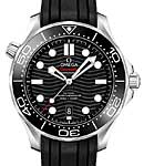 Seamaster Diver 300M Co-Axial Master Chronometer in Steel with Black Bezel On Black Rubber Strap with Black Dial