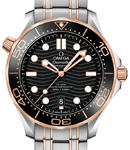 Seamaster Diver 300M Co-Axial Master in Steel and Rose Gold with Black Bezel On Steel and Rose Gold Bracelet with Black Dial