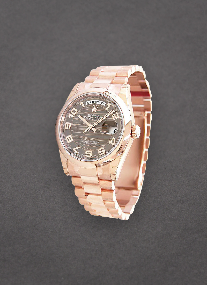 Pre-Owned Rolex Day Date 36mm President in Rose Gold with Smooth Bezel 